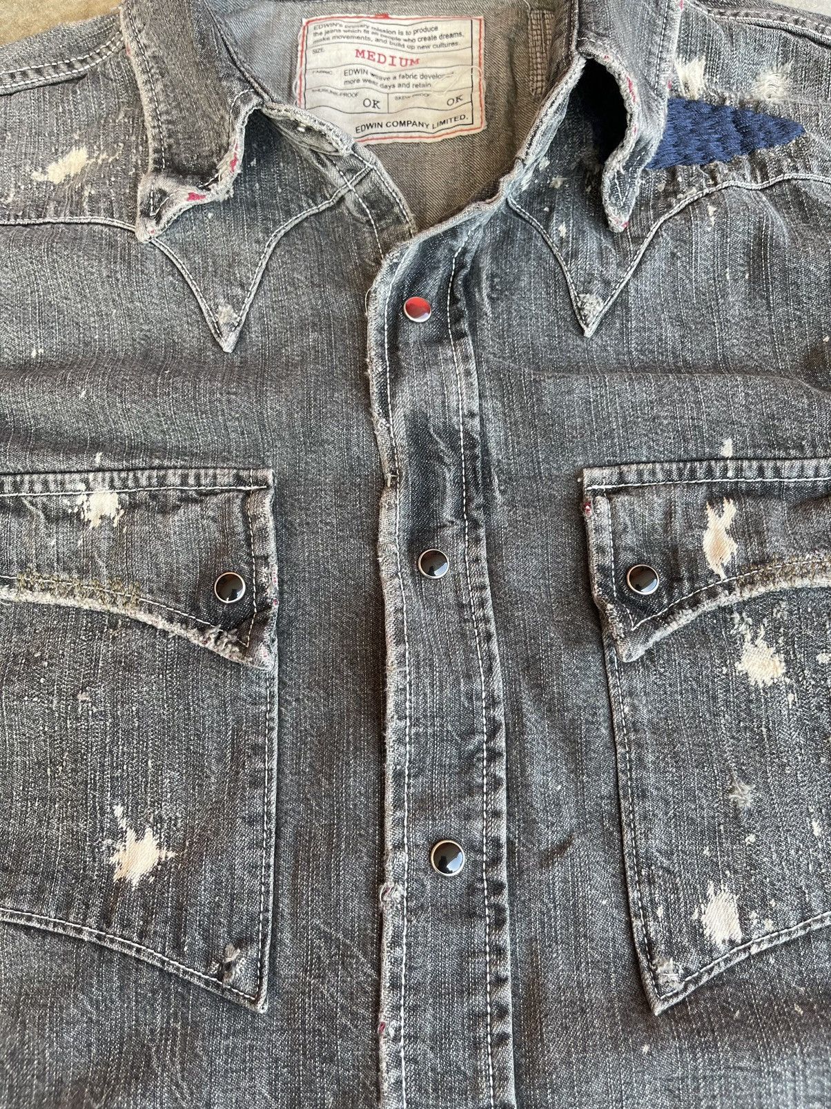 Edwin Vintage Edwin Chambray Distressed Button Inspired Kapital Size US S / EU 44-46 / 1 - 20 Thumbnail