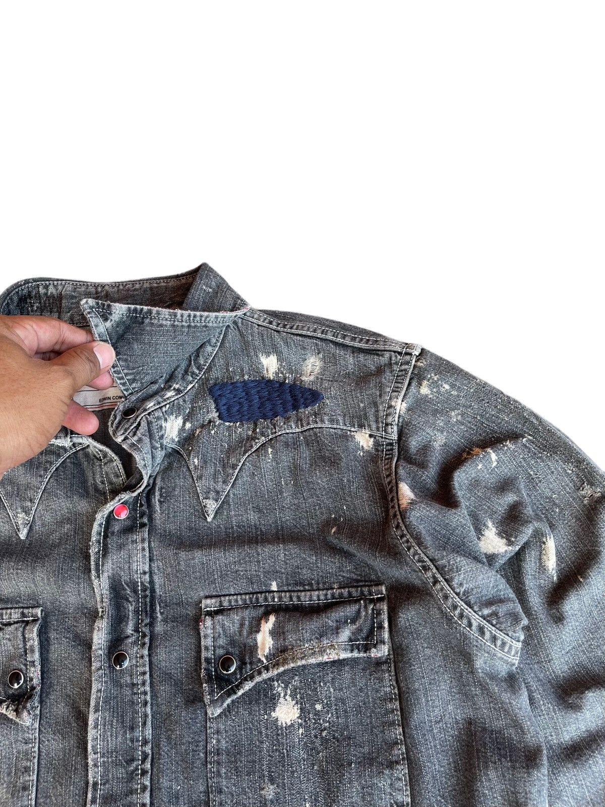 Edwin Vintage Edwin Chambray Distressed Button Inspired Kapital Size US S / EU 44-46 / 1 - 11 Thumbnail