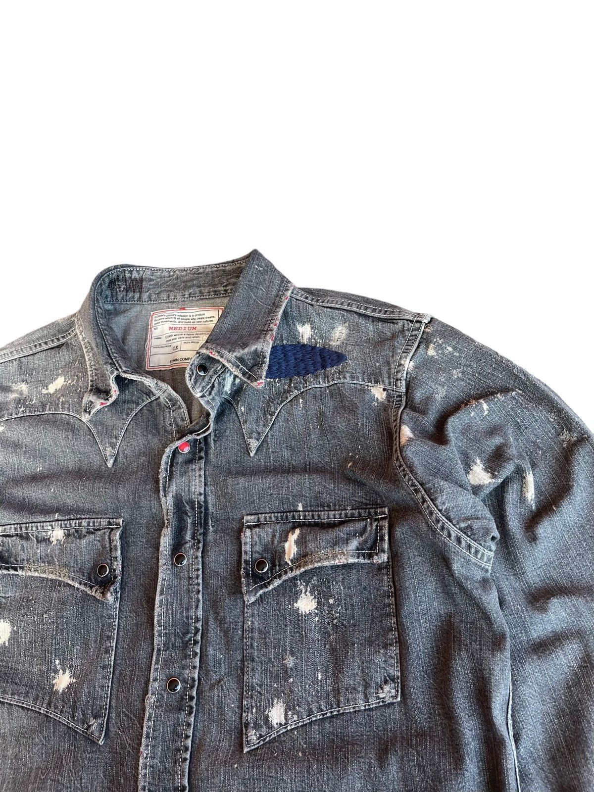 Edwin Vintage Edwin Chambray Distressed Button Inspired Kapital Size US S / EU 44-46 / 1 - 10 Thumbnail