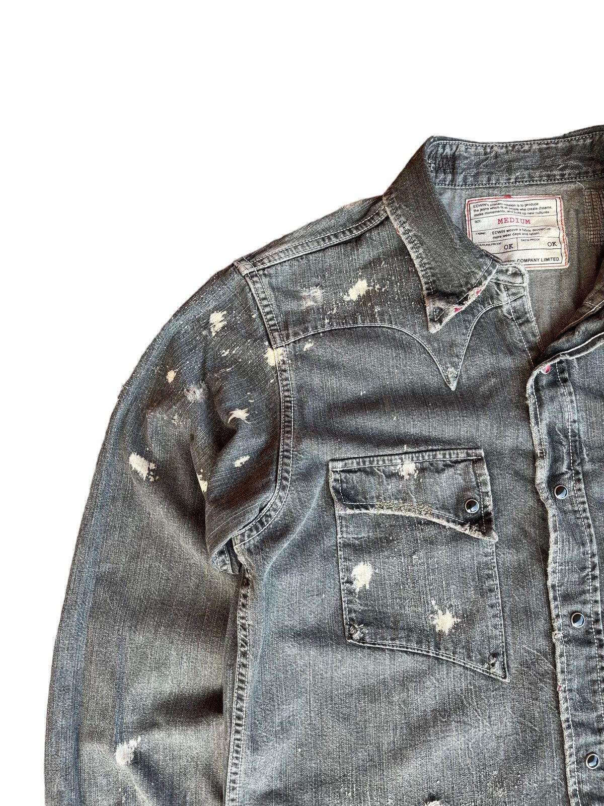 Edwin Vintage Edwin Chambray Distressed Button Inspired Kapital Size US S / EU 44-46 / 1 - 9 Thumbnail