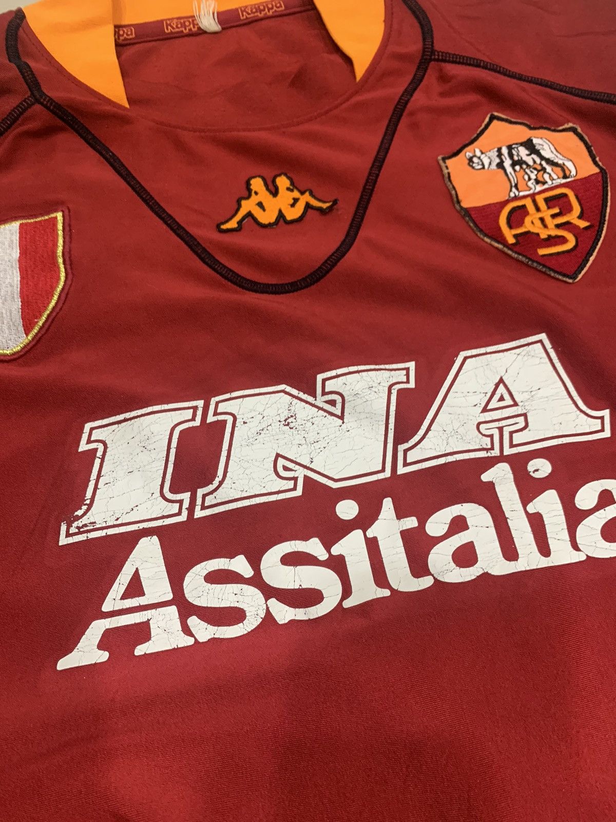 Vintage VINTAGE AS ROMA 2001 HOME KIT JERSEY Size US L / EU 52-54 / 3 - 6 Thumbnail