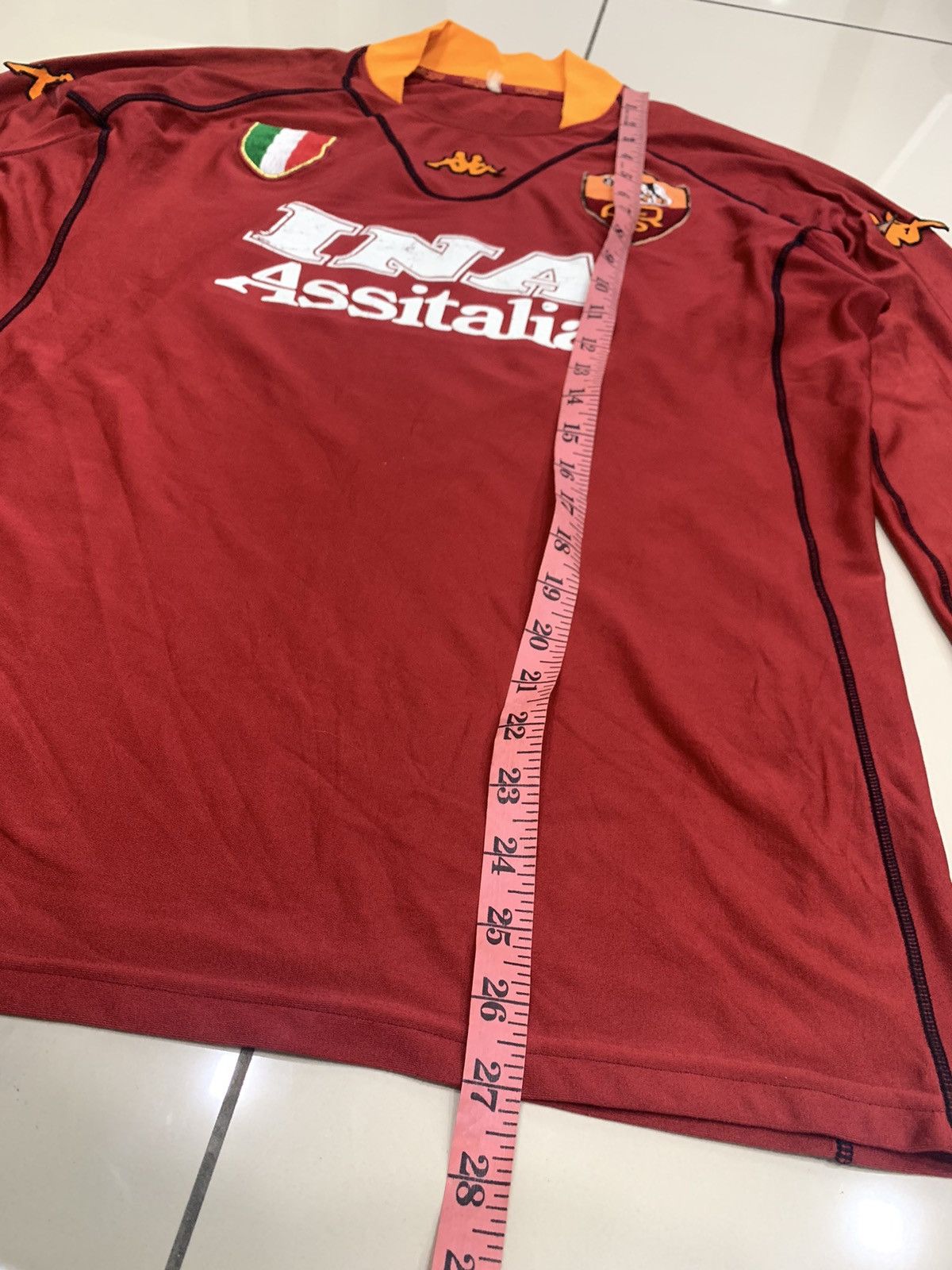 Vintage VINTAGE AS ROMA 2001 HOME KIT JERSEY Size US L / EU 52-54 / 3 - 3 Thumbnail