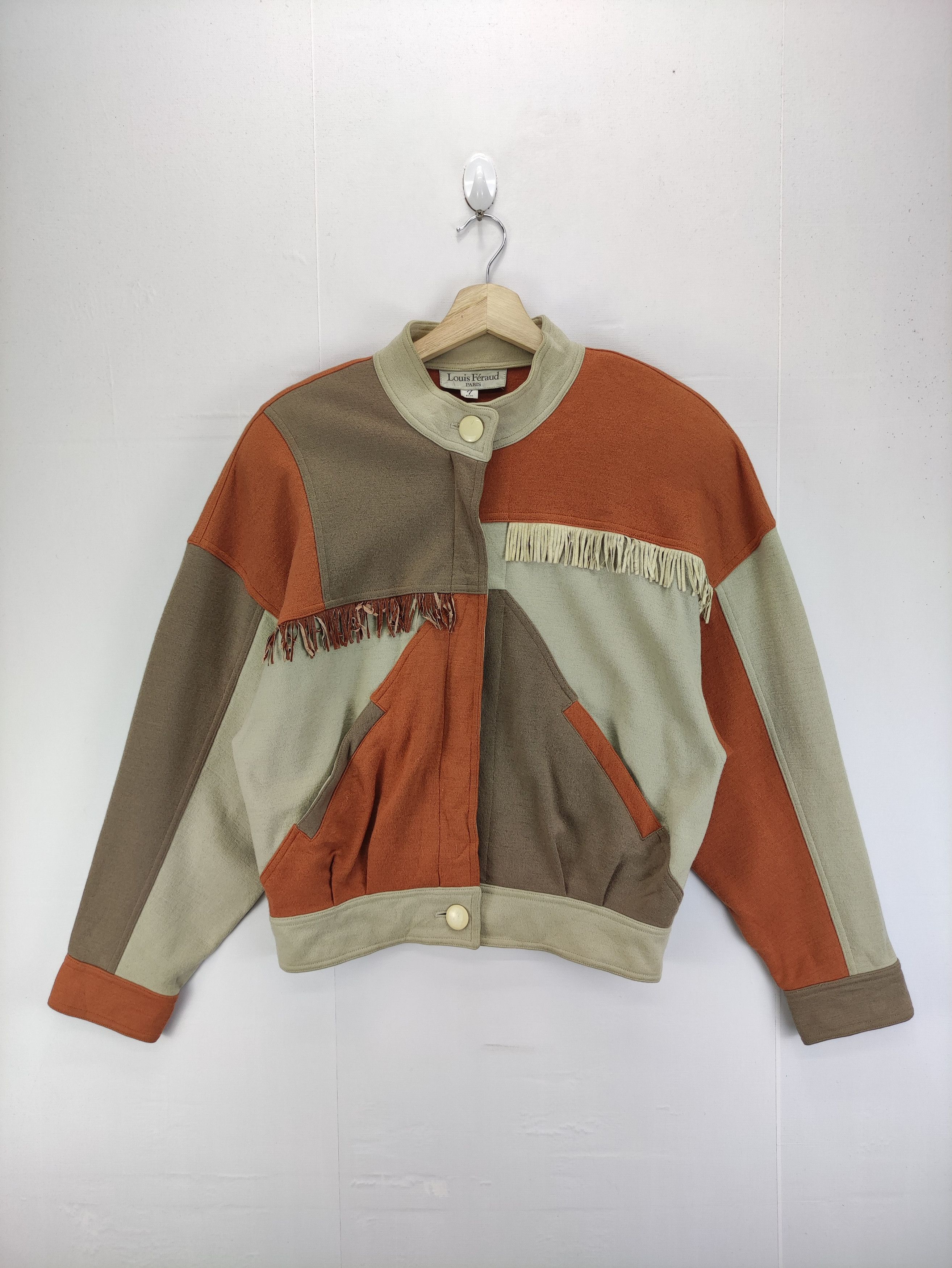 image of Vintage Louis Feraud Paris Wool Jacket Zipper, Women's (Size Medium)