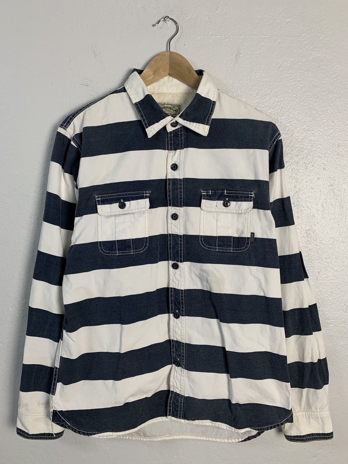 Japanese Brand Houston & Co Stripe Shirt Size US M / EU 48-50 / 2 - 1 Thumbnail