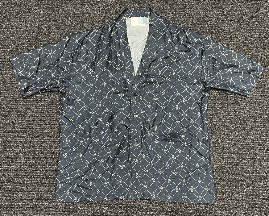 Kith Kith Silk Geometric Stitch Gi Shirt - Navy - Size Medium