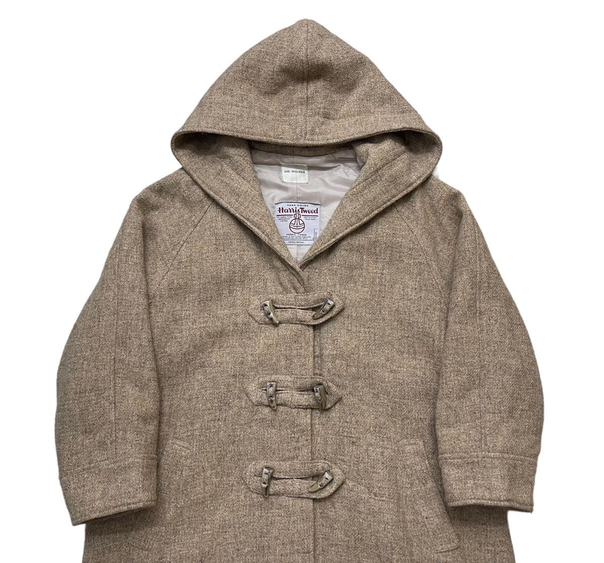 Harris Tweed RARE!!! Oversize Harris Tweed Duffle Coat Jacket Size US M / EU 48-50 / 2 - 8 Thumbnail