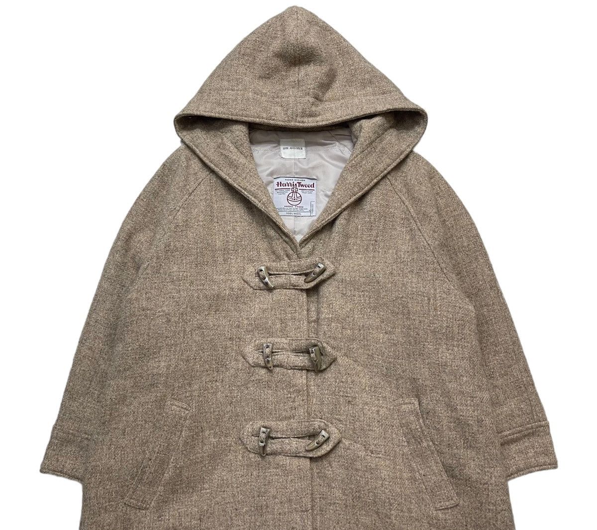 Harris Tweed RARE!!! Oversize Harris Tweed Duffle Coat Jacket Size US M / EU 48-50 / 2 - 2 Thumbnail