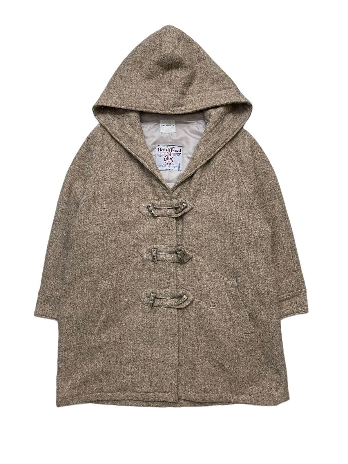 Harris Tweed RARE!!! Oversize Harris Tweed Duffle Coat Jacket Size US M / EU 48-50 / 2 - 1 Thumbnail
