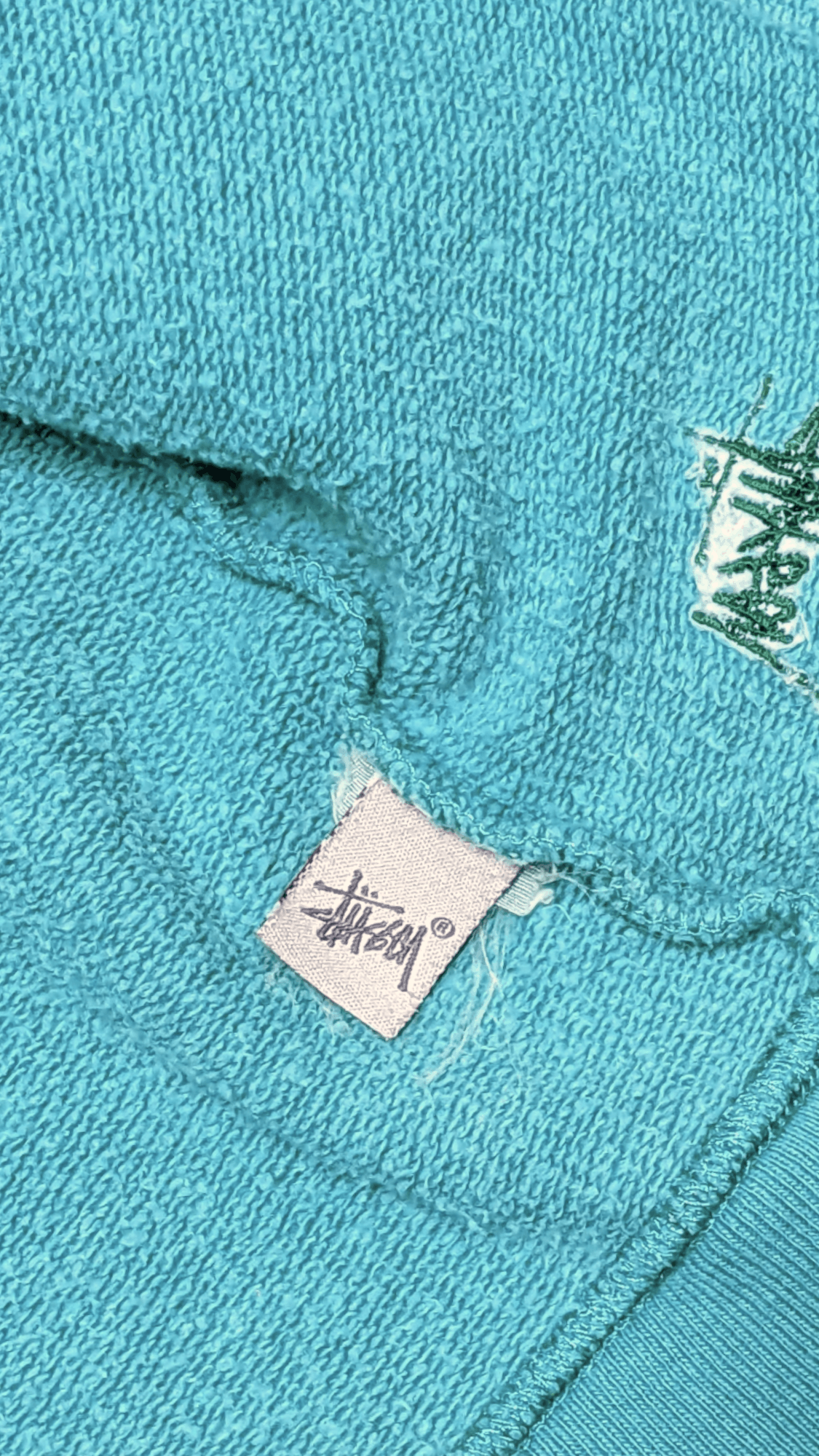 Stussy × Vintage Vintage Stussy Distressed Tonal Oversized Zipped Hoodie Size US L / EU 52-54 / 3 - 9 Thumbnail