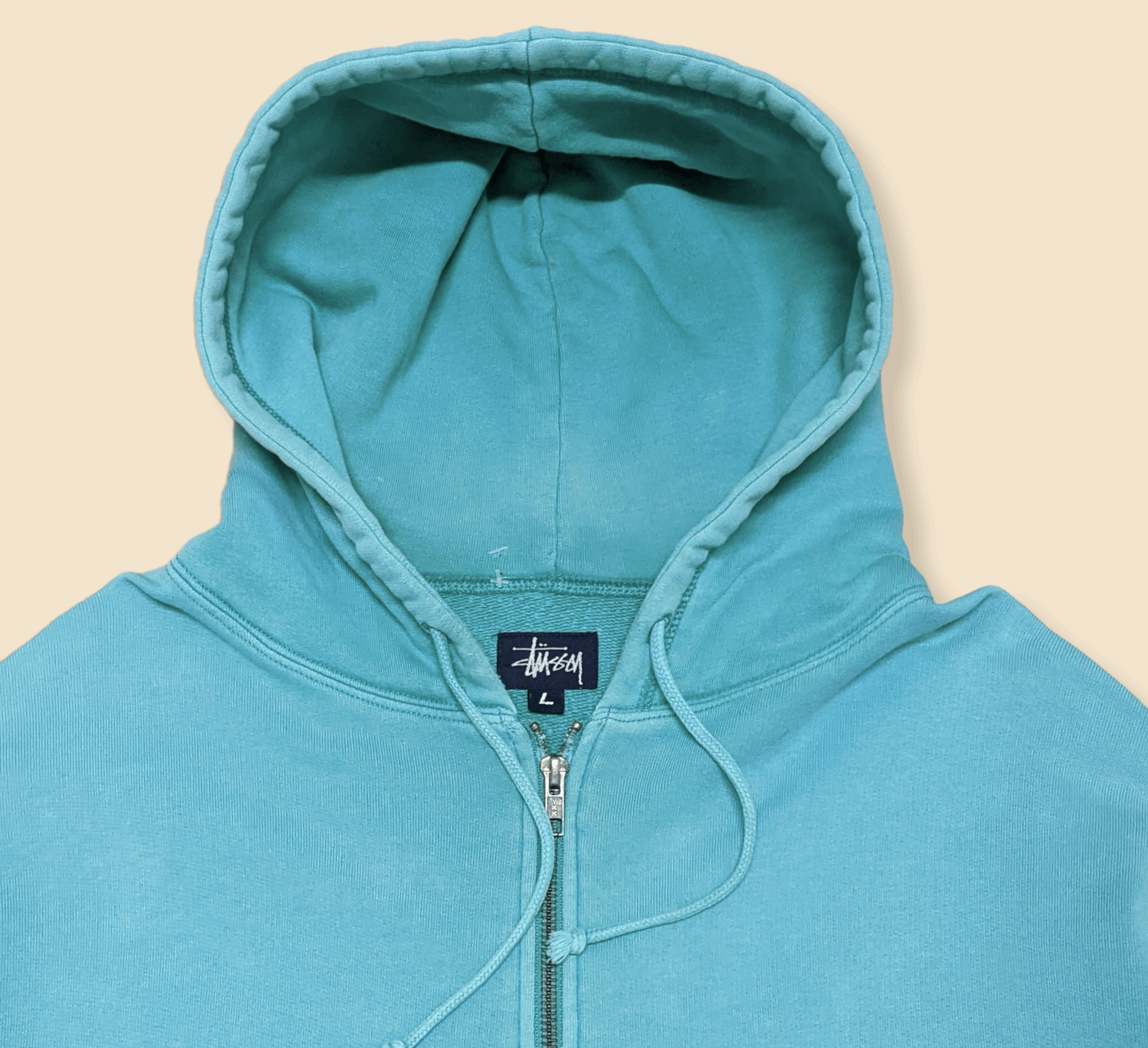 Stussy × Vintage Vintage Stussy Distressed Tonal Oversized Zipped Hoodie Size US L / EU 52-54 / 3 - 5 Thumbnail