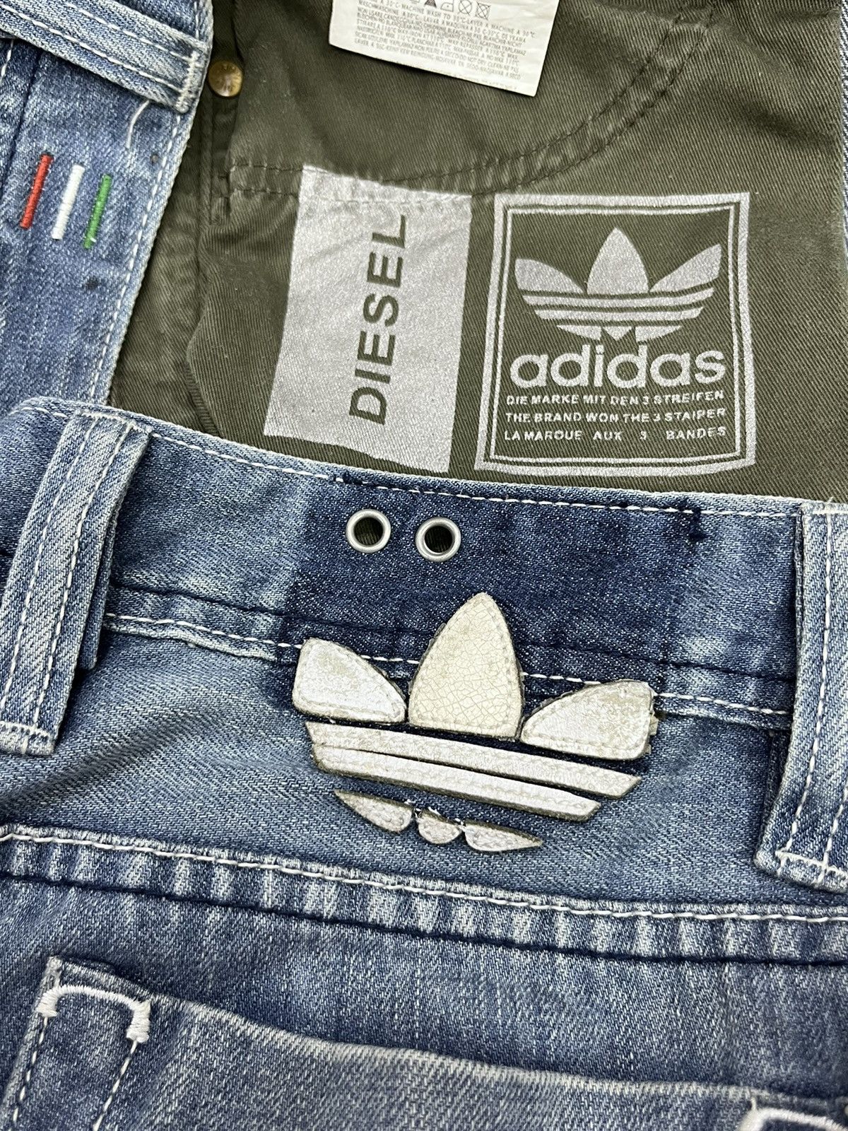 Adidas × Diesel 🔥VERY RARE🔥 MADE IN ITALY DIESEL x ADIDAS Denim Pants Size US 33 - 13 Thumbnail