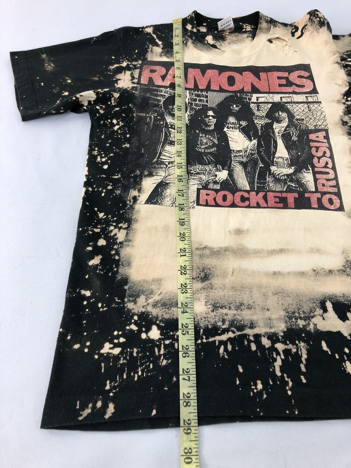 Band Tees × Vintage 80s Ramones Rocket To Russia American Punk Rock Tye Dye Acid Size US M / EU 48-50 / 2 - 8 Thumbnail