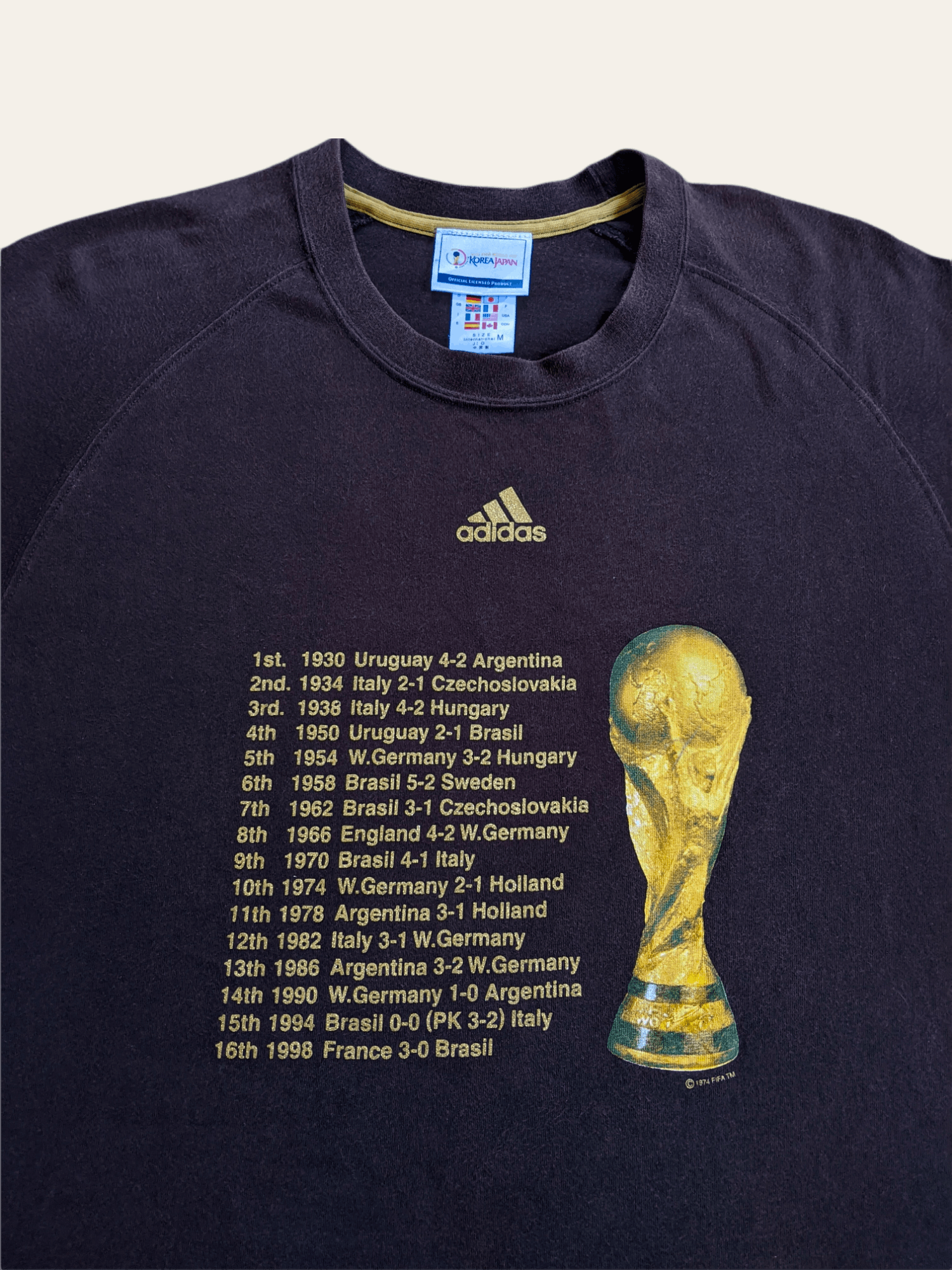 Adidas × Vintage Vintage 2002 Adidas Original FIFA World Cup Football Tee Size US M / EU 48-50 / 2 - 1 Thumbnail