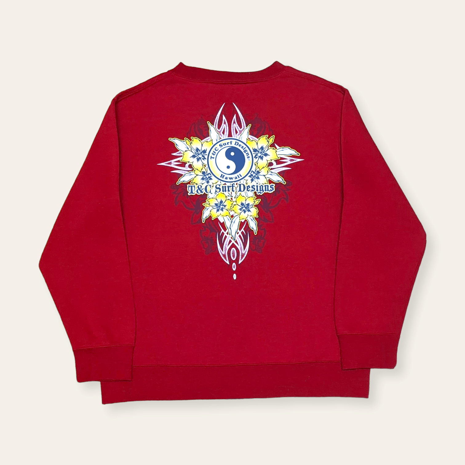 Billabong × Vintage Vintage 90s T&C Town & Country Surf Ying Yang Sweatshirt Size US L / EU 52-54 / 3 - 1 Thumbnail