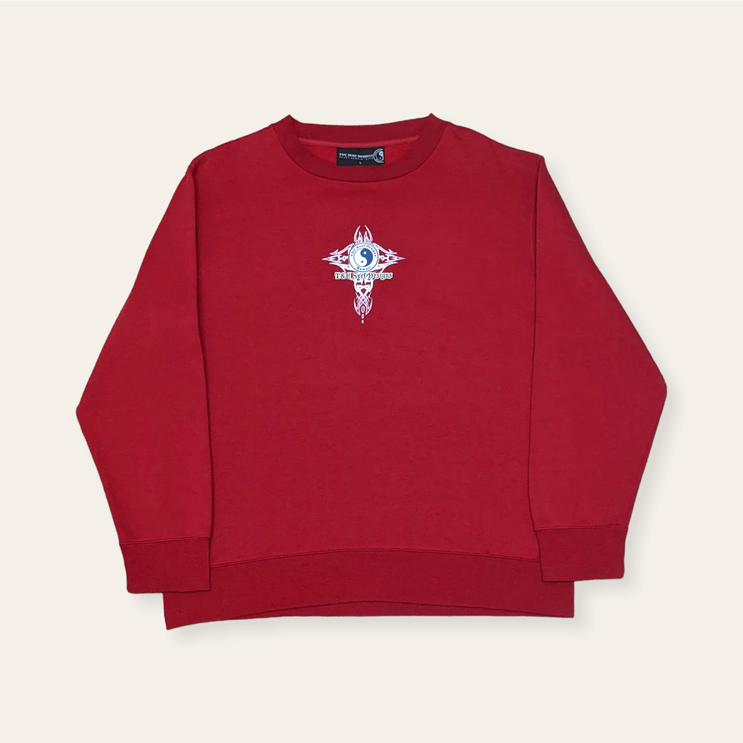Billabong × Vintage Vintage 90s T&C Town & Country Surf Ying Yang Sweatshirt Size US L / EU 52-54 / 3 - 2 Thumbnail