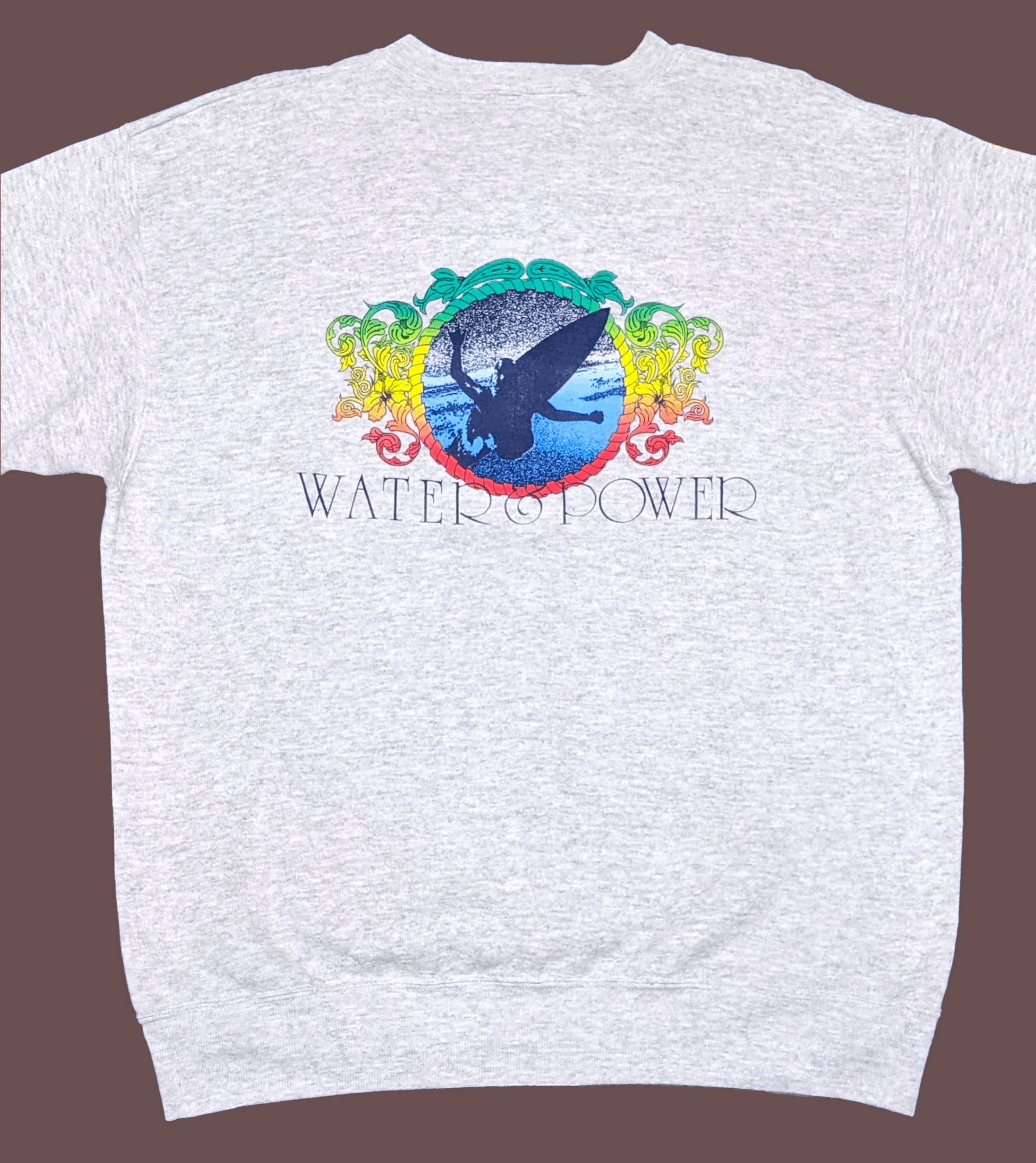 Billabong × Vintage Vintage 90s Cal Surf Surfboard Water Power Tultex Sweatshirt Size US L / EU 52-54 / 3 - 3 Thumbnail