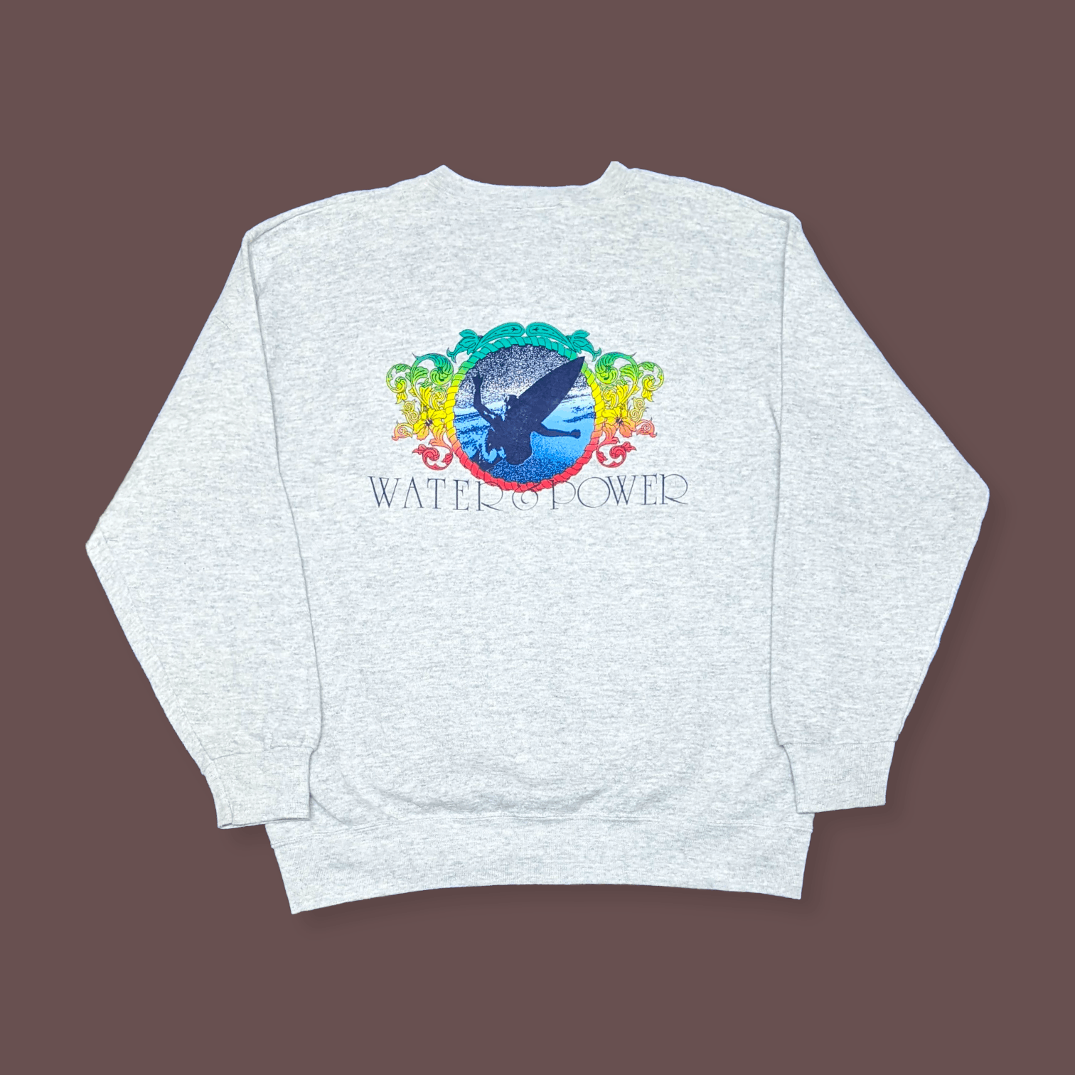 Billabong × Vintage Vintage 90s Cal Surf Surfboard Water Power Tultex Sweatshirt Size US L / EU 52-54 / 3 - 1 Thumbnail