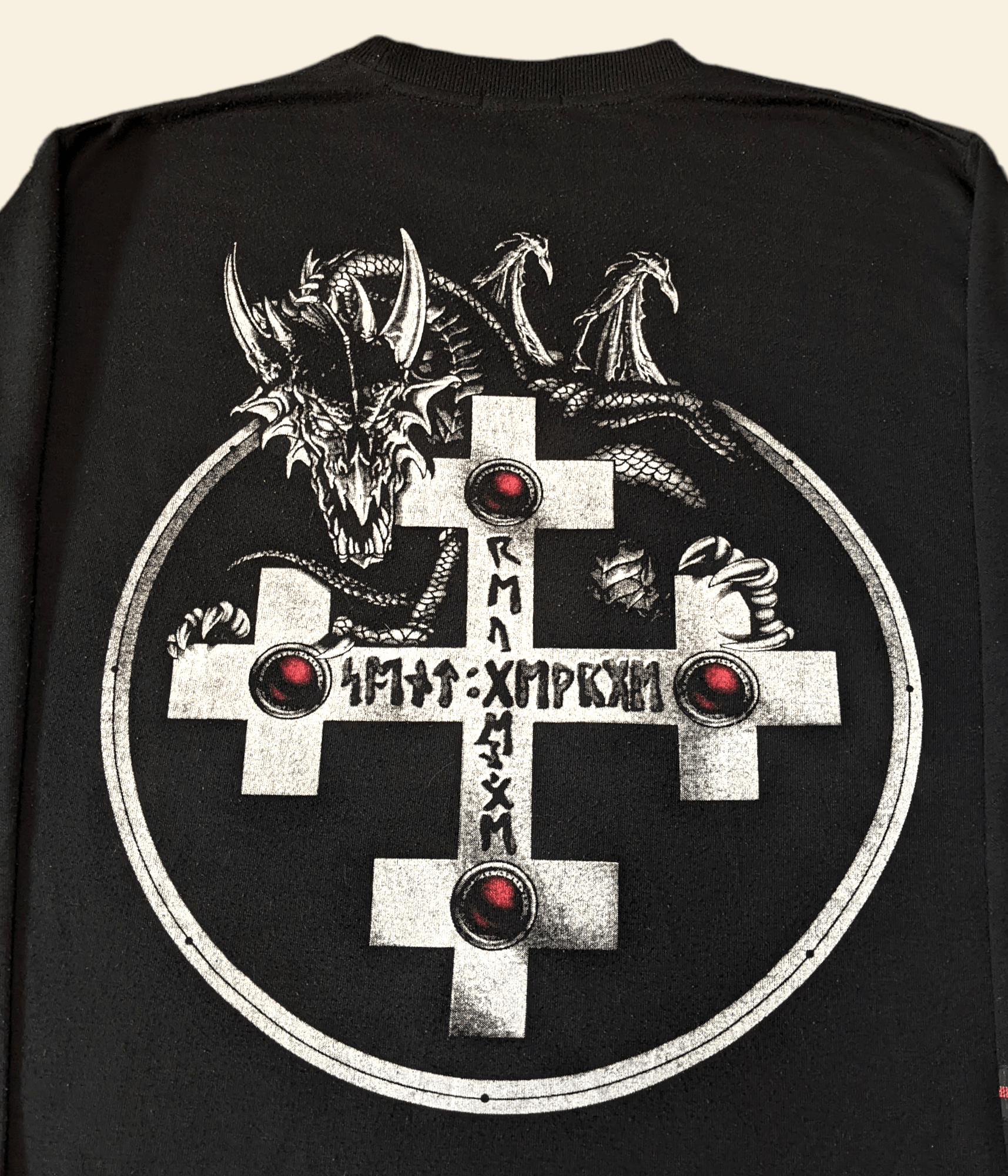 Japanese Brand × Seditionaries × Vintage Vintage 90s Third Row Dragon Cross Metal Style Sweatshirt Size US M / EU 48-50 / 2 - 3 Thumbnail