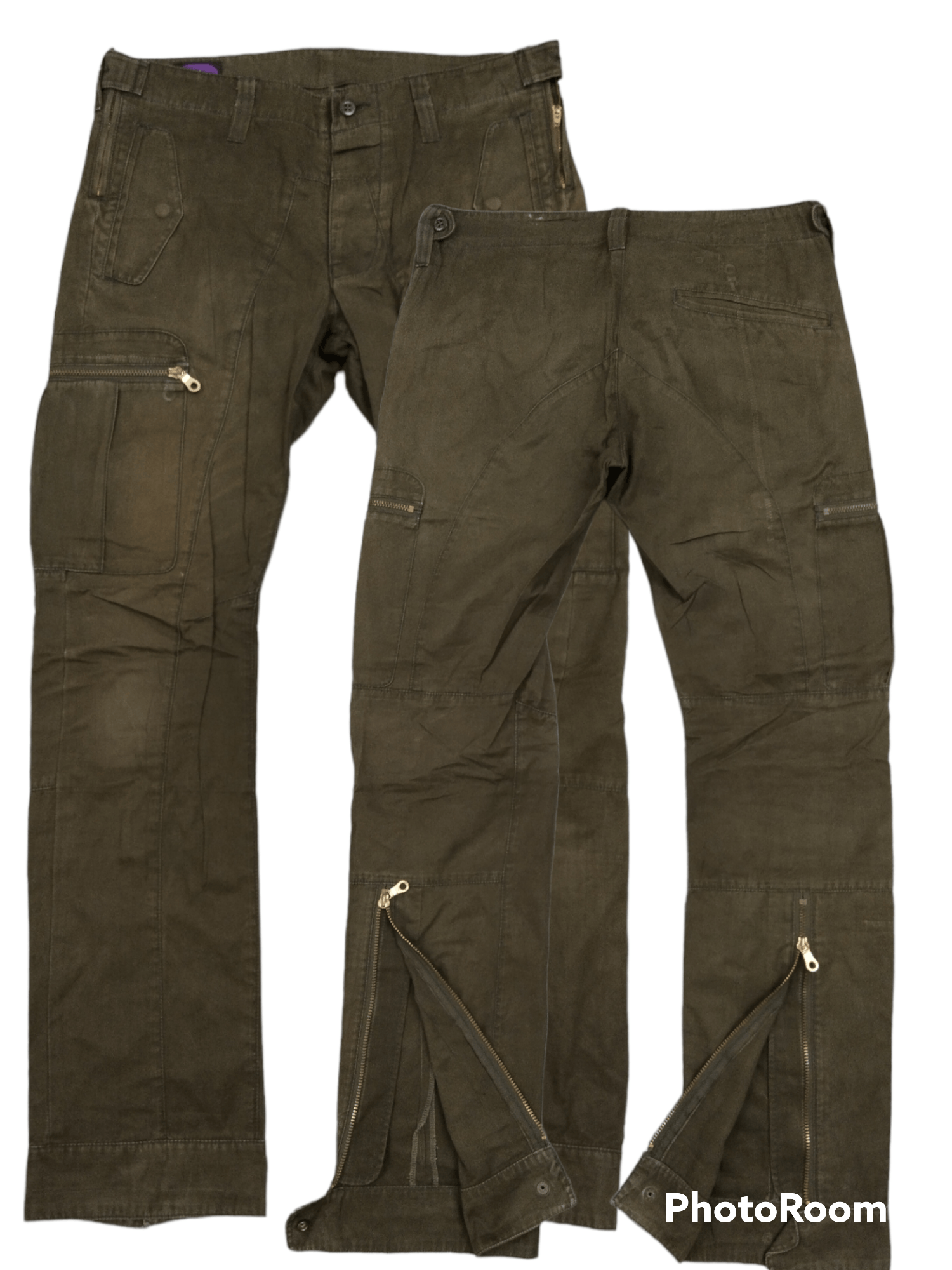 Japanese Brand FADE GREEN TACTICAL CRYSTAL BUSH CARGO PANTS Size US 31 - 1 Thumbnail