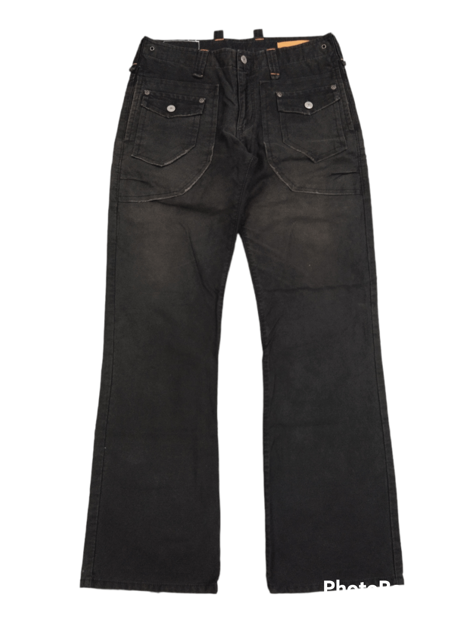 image of Avant Garde x Distressed Denim Flare Fade Black Exclusive Vintage Model in Black Faded (Size 31)