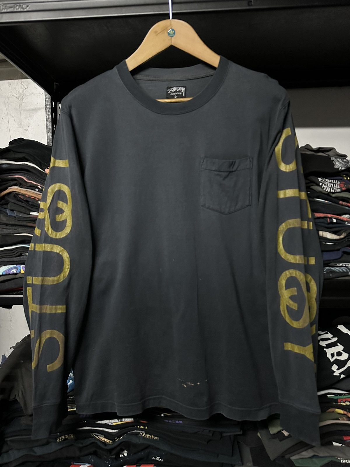 Stussy × Vintage Vintage Stussy Pocket Skateboard Faded Tee Size US L / EU 52-54 / 3 - 1 Thumbnail