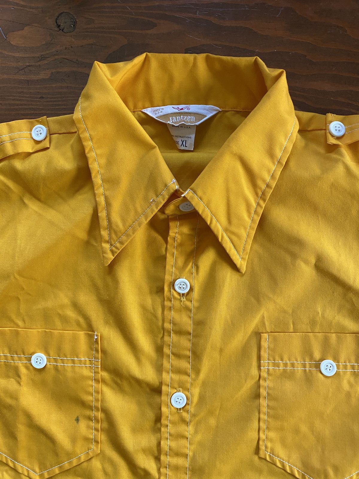 Jantzen Vintage 60’s Jantzen Mustard Mod Shirt Sleeve Button Up Size US XL / EU 56 / 4 - 7 Thumbnail