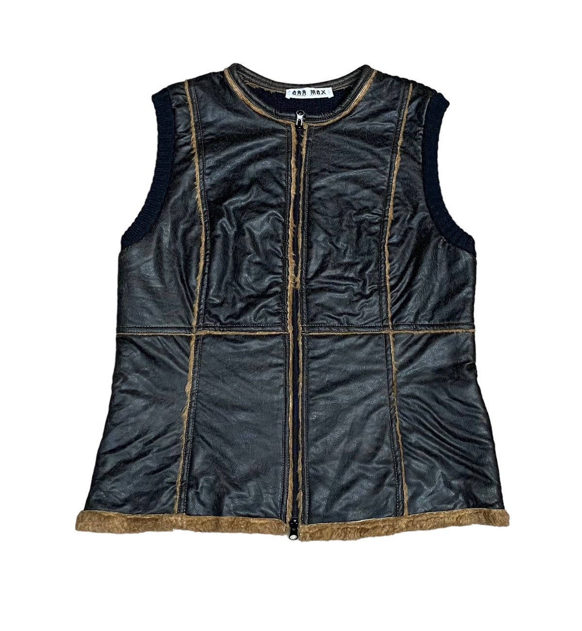 Rare Vintage Brand Ann Max Italy Waxed Leather Vests 1990s