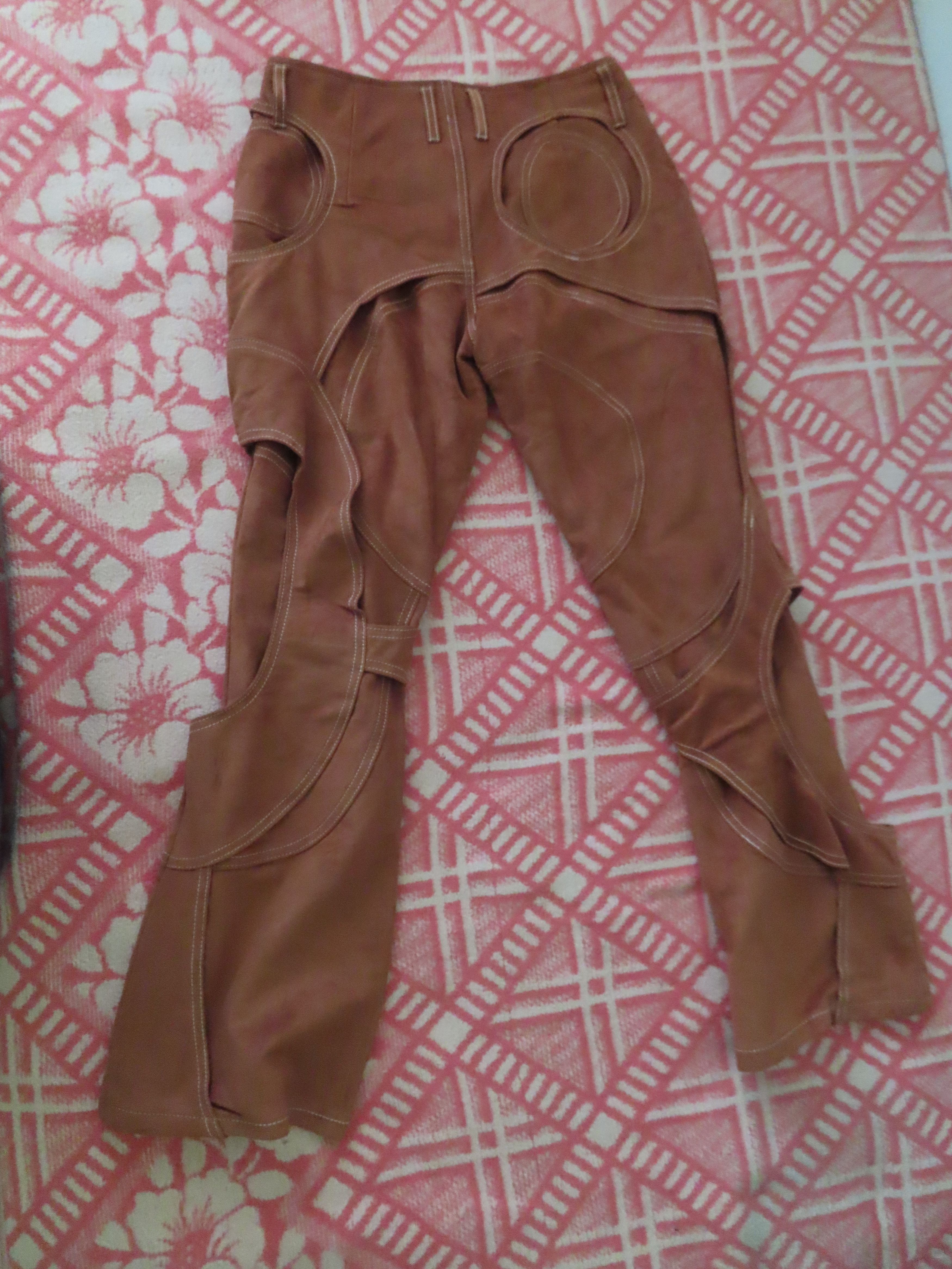 Japanese Brand cycle by myob 21SS SPIRAL CUT-OUT PANTS-CAMEL- S Size 28" / US 6 / IT 42 - 2 Thumbnail