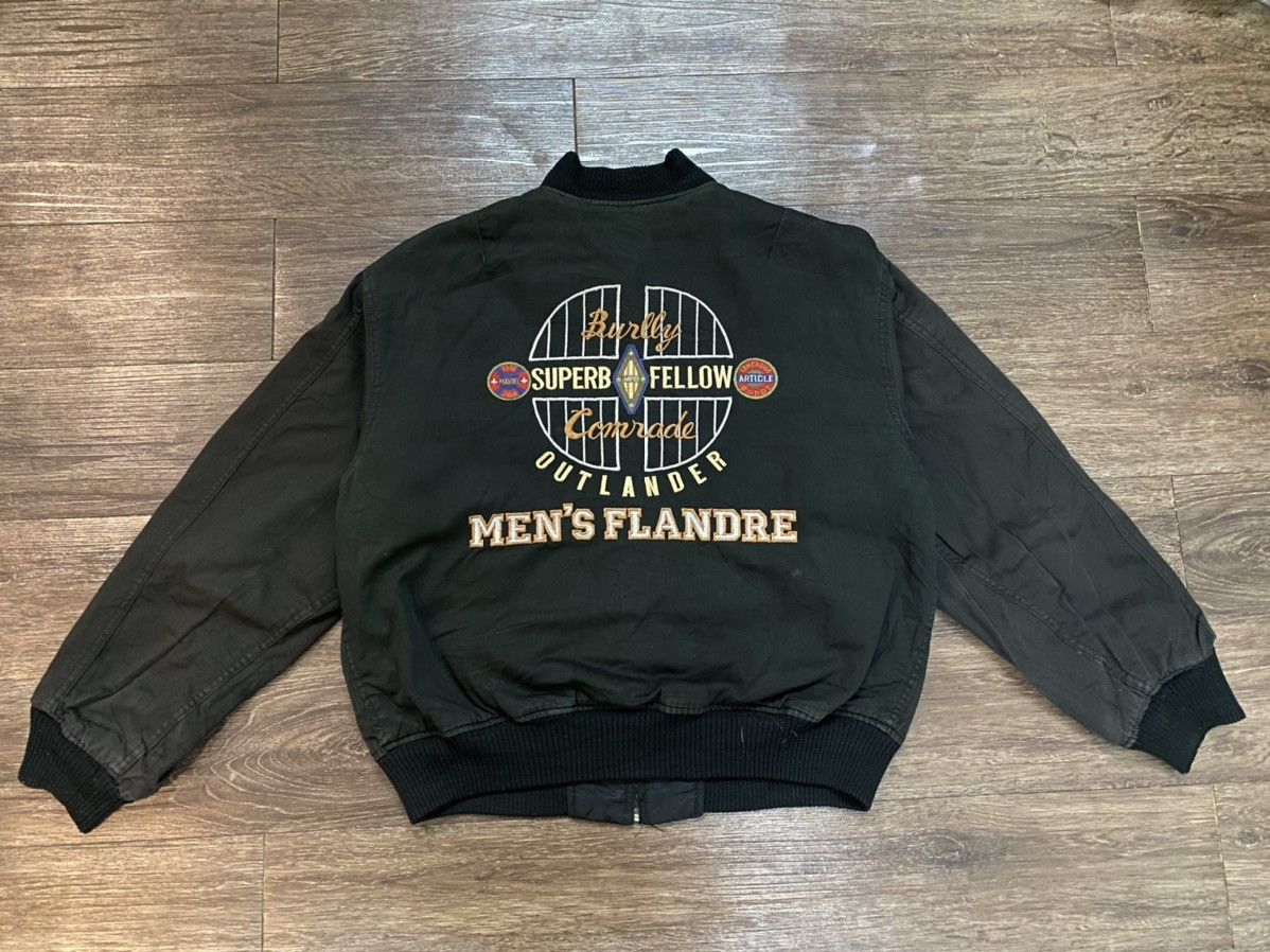 image of Men’S Flandre Bomber Jacket Reversible Embroidery in Black, Men's (Size Medium)