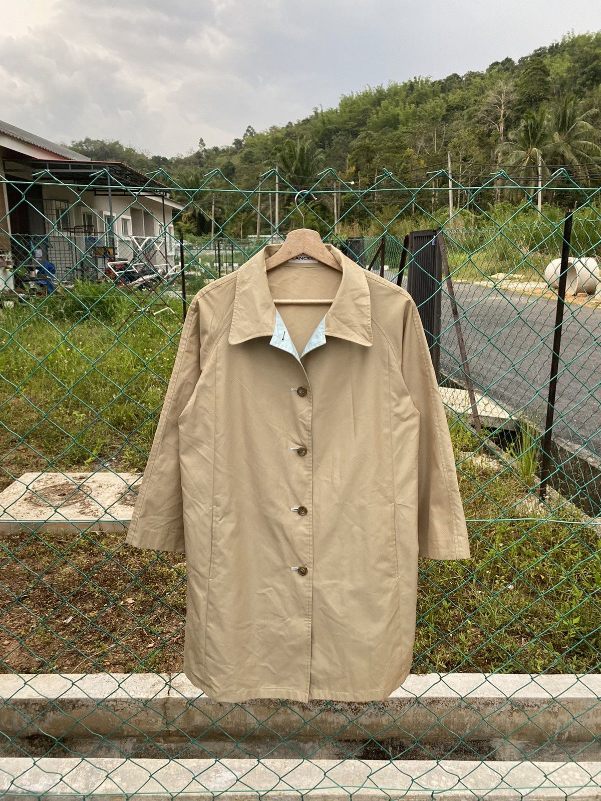 image of Lancel Trench Coat in Khaki, Women's (Size Medium)