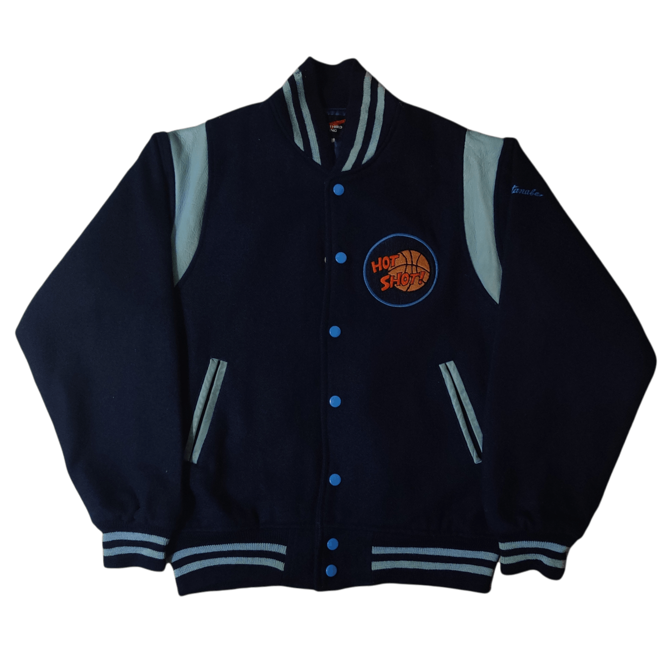 image of Vintage The Third Wing Wool Varsity Jacket in Blue, Men's (Size Medium)