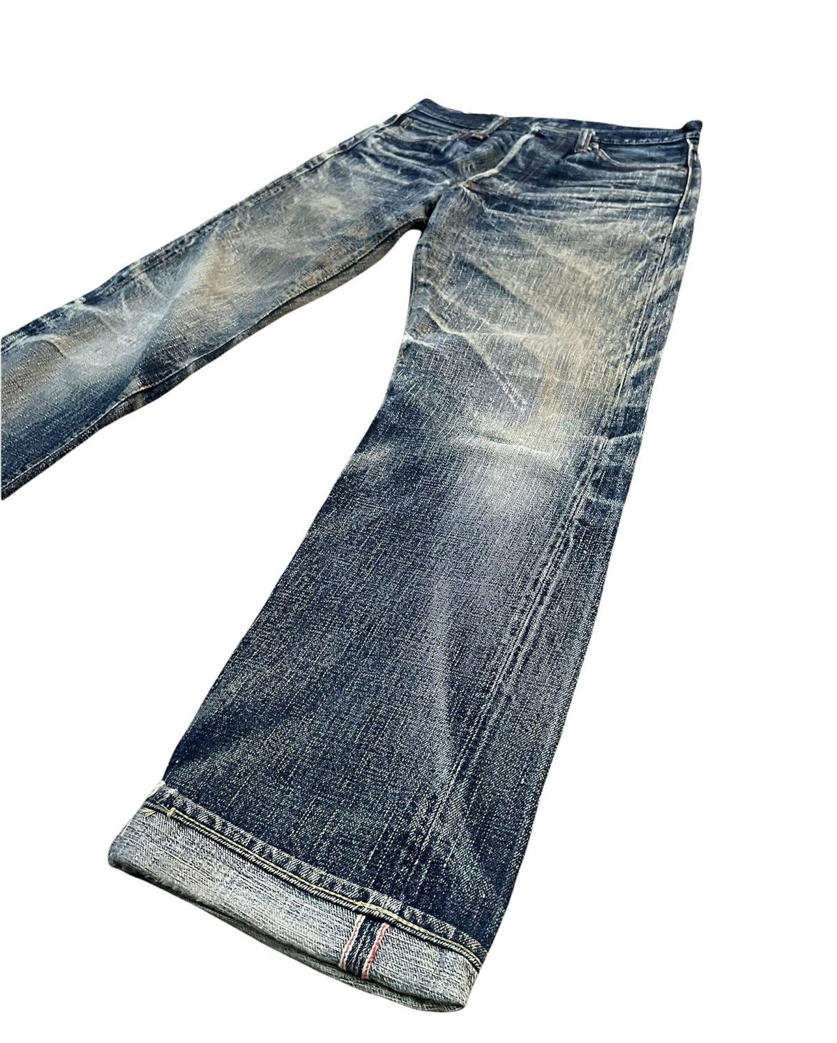EIGHT-G × Japanese Brand Vintage Eight G Selvedge Aging & Distressed Denim Size US 30 / EU 46 - 2 Thumbnail