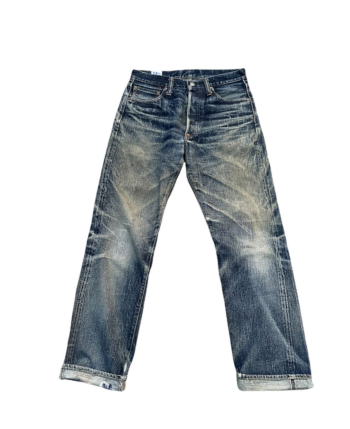 EIGHT-G × Japanese Brand Vintage Eight G Selvedge Aging & Distressed Denim Size US 30 / EU 46 - 1 Thumbnail