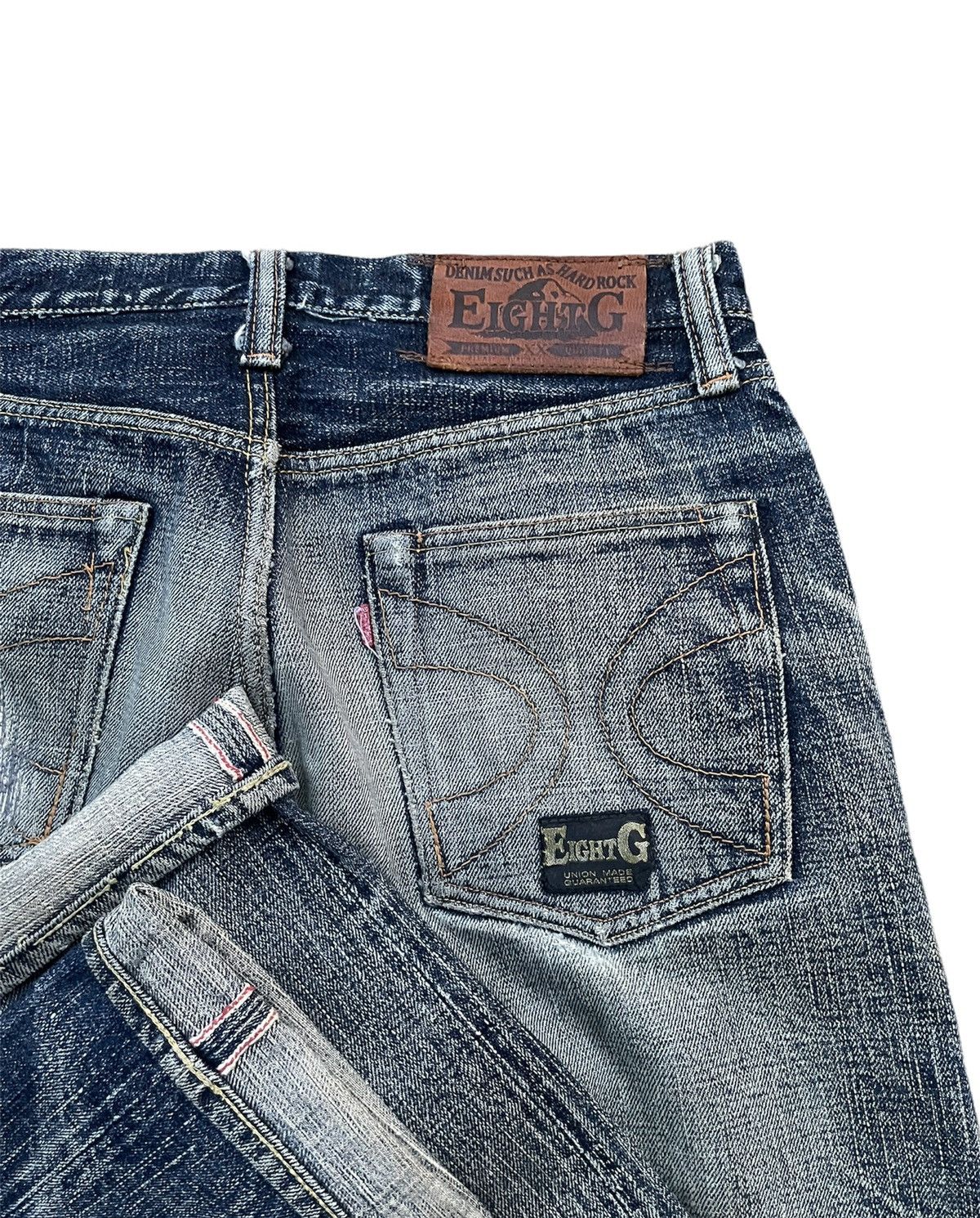 EIGHT-G × Japanese Brand Vintage Eight G Selvedge Aging & Distressed Denim Size US 30 / EU 46 - 14 Thumbnail