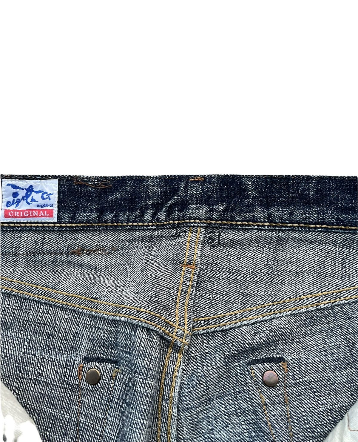 EIGHT-G × Japanese Brand Vintage Eight G Selvedge Aging & Distressed Denim Size US 30 / EU 46 - 8 Thumbnail