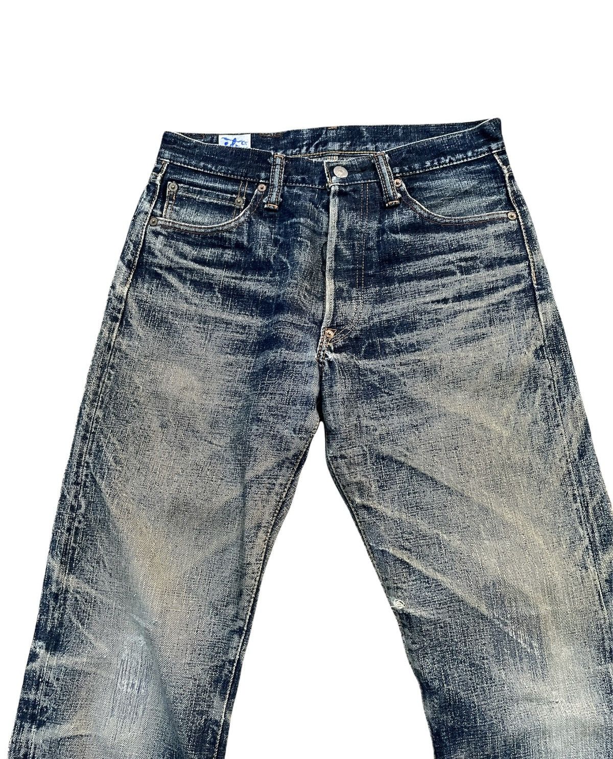 EIGHT-G × Japanese Brand Vintage Eight G Selvedge Aging & Distressed Denim Size US 30 / EU 46 - 3 Thumbnail