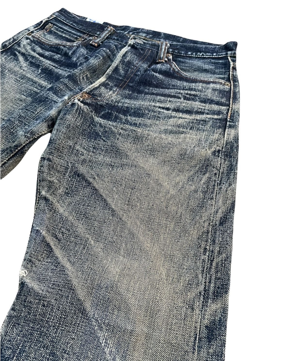 EIGHT-G × Japanese Brand Vintage Eight G Selvedge Aging & Distressed Denim Size US 30 / EU 46 - 5 Thumbnail