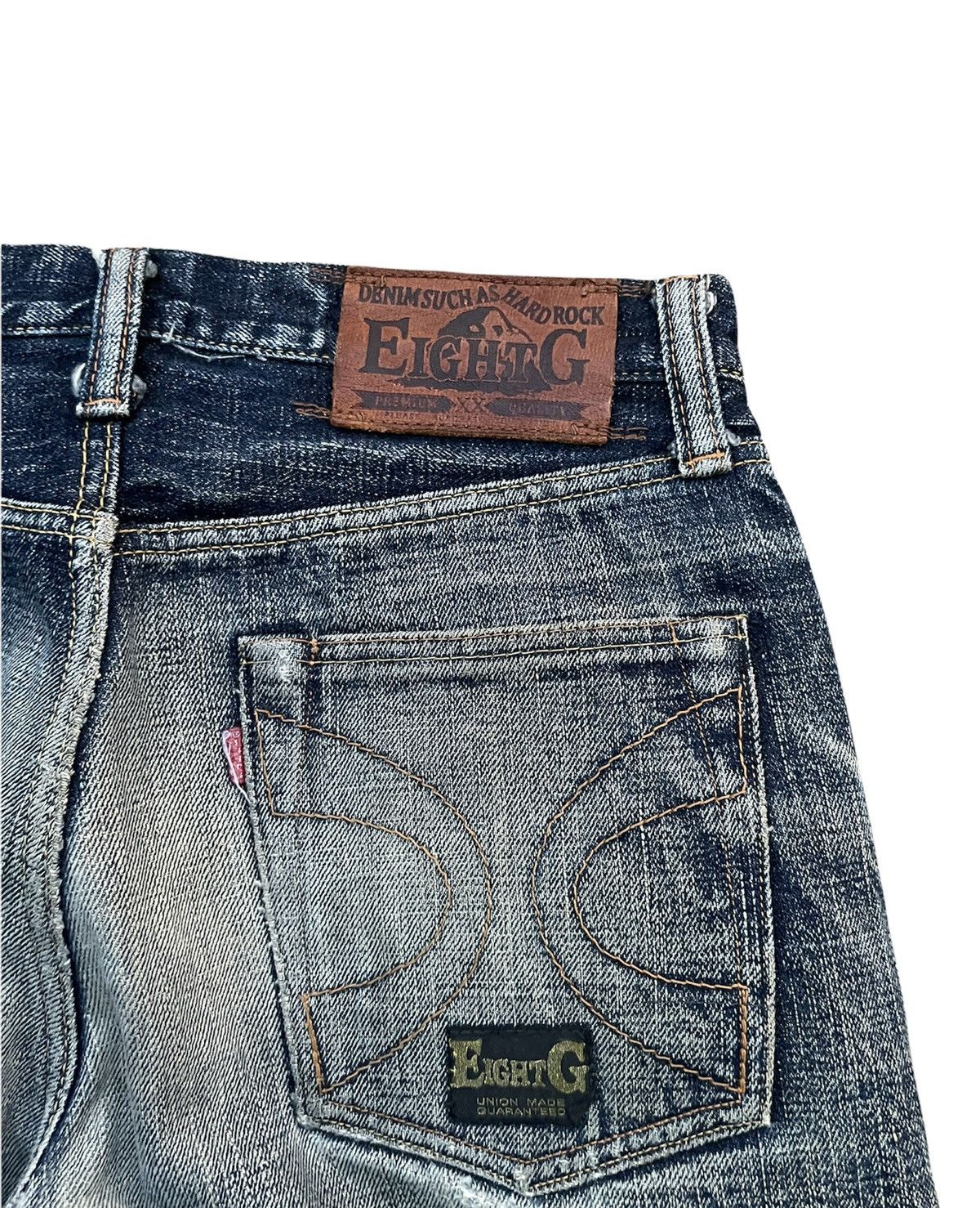 EIGHT-G × Japanese Brand Vintage Eight G Selvedge Aging & Distressed Denim Size US 30 / EU 46 - 13 Thumbnail