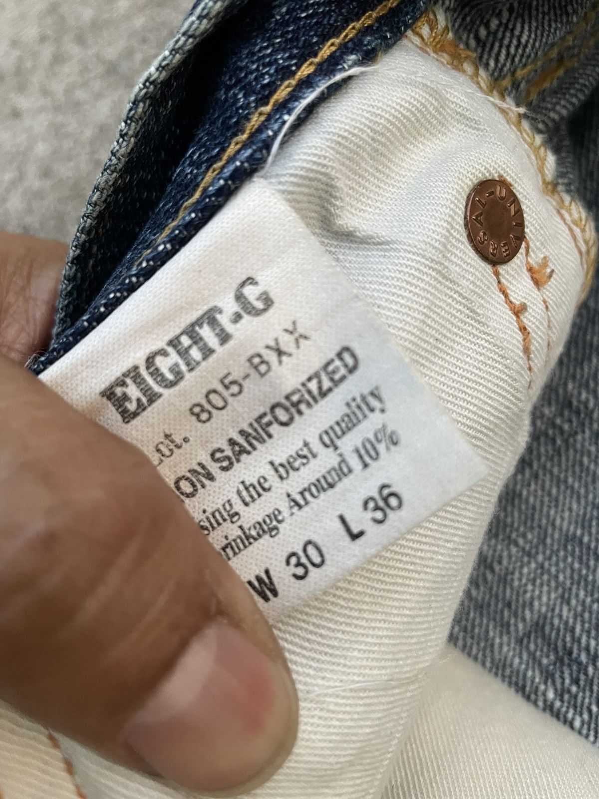 EIGHT-G × Japanese Brand Vintage Eight G Selvedge Aging & Distressed Denim Size US 30 / EU 46 - 21 Thumbnail