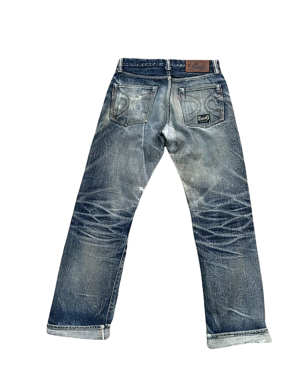 EIGHT-G × Japanese Brand Vintage Eight G Selvedge Aging & Distressed Denim Size US 30 / EU 46 - 9 Thumbnail