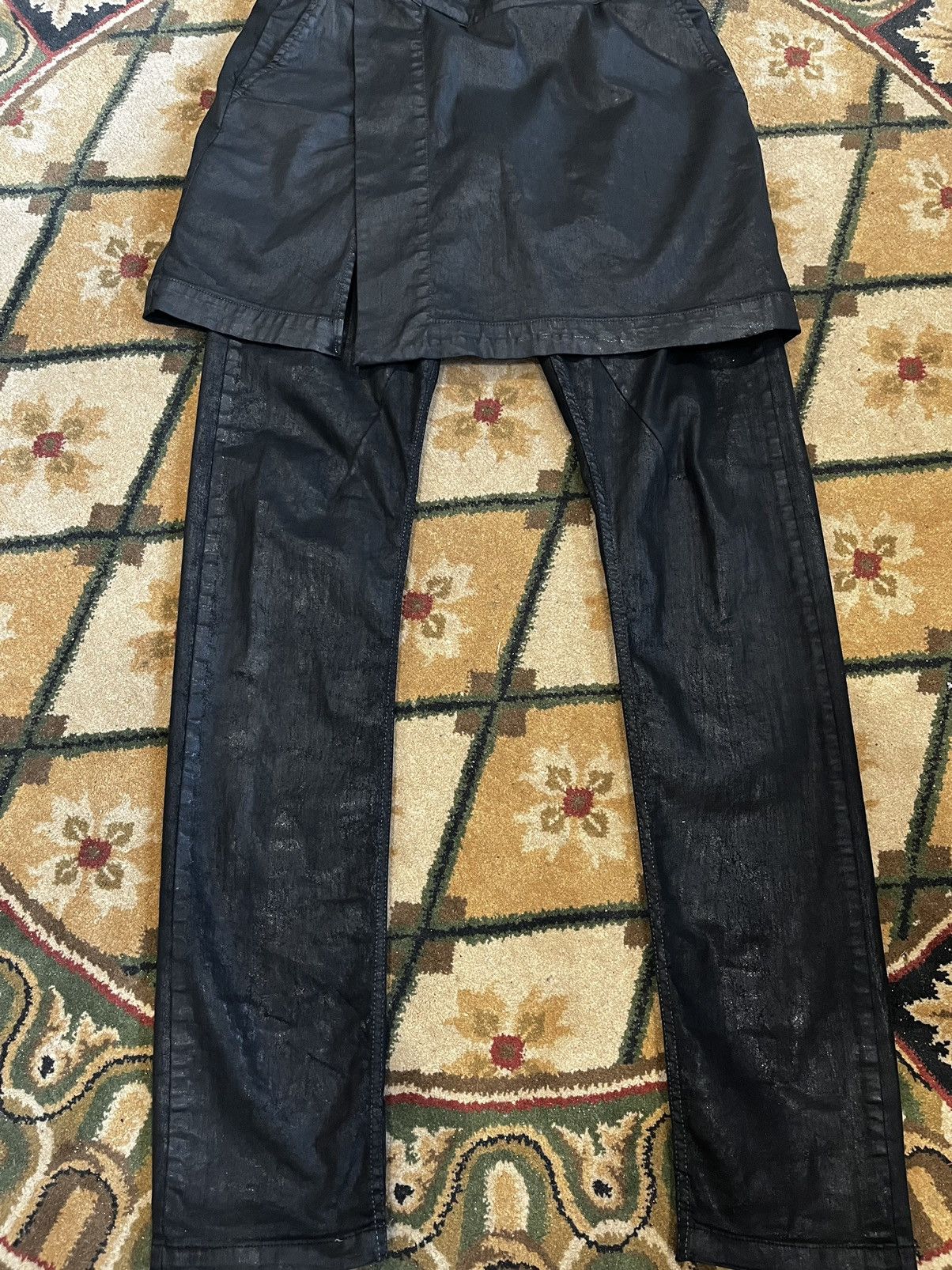 Rick Owens × Rick Owens Drkshdw Rick Owens Skirt/Kilt Waxed Denim Size US 31 - 2 Thumbnail