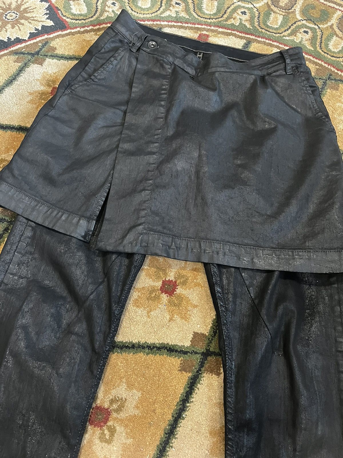 Rick Owens × Rick Owens Drkshdw Rick Owens Skirt/Kilt Waxed Denim Size US 31 - 3 Thumbnail