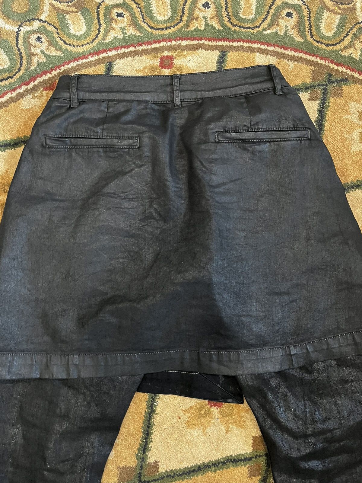 Rick Owens × Rick Owens Drkshdw Rick Owens Skirt/Kilt Waxed Denim Size US 31 - 5 Thumbnail