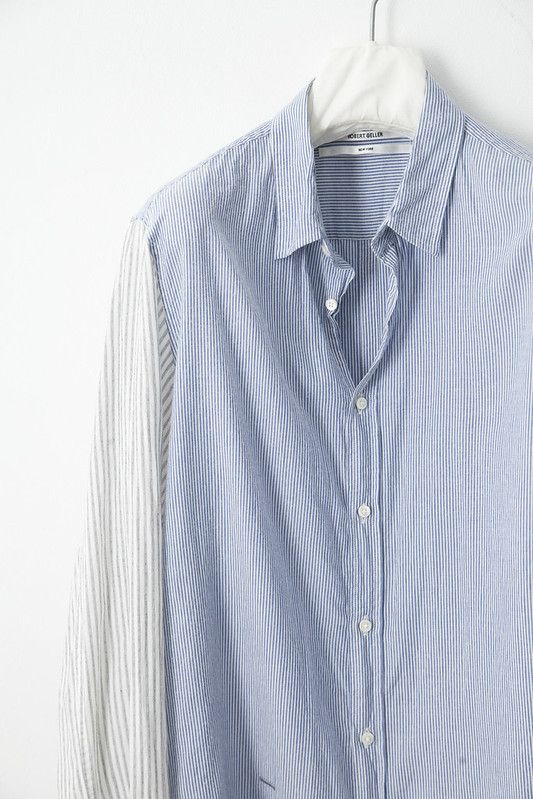 Robert Geller AW12 bicolor striped shirt Size US M / EU 48-50 / 2 - 2 Thumbnail