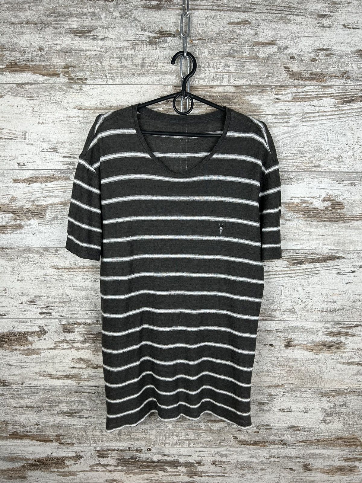 Allsaints × Japanese Brand Mens AllSaints linen T Shirt ss luxury streetwear tee Size US L / EU 52-54 / 3 - 1 Thumbnail