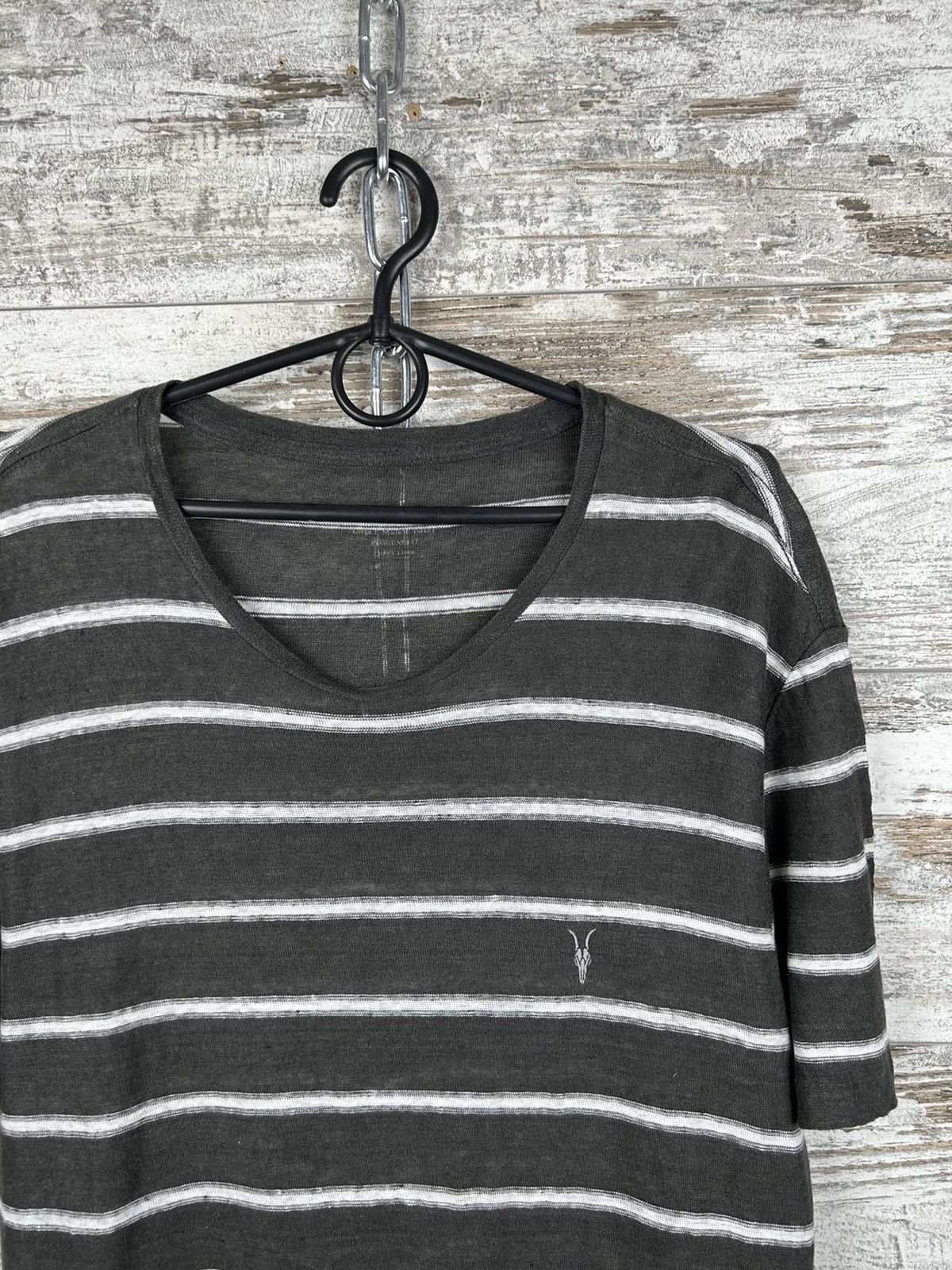 Allsaints × Japanese Brand Mens AllSaints linen T Shirt ss luxury streetwear tee Size US L / EU 52-54 / 3 - 2 Thumbnail
