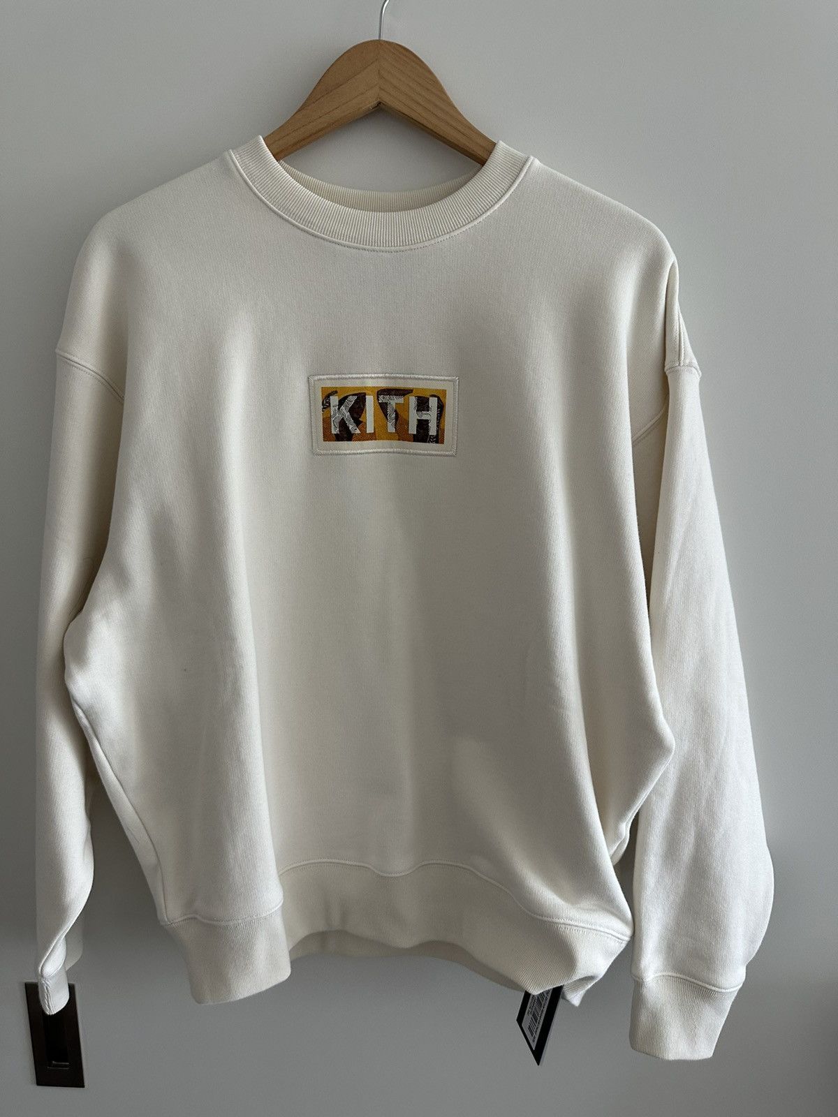 image of Kith Artist Series Box Logo Crewneck in Yellow, Men's (Size Small)