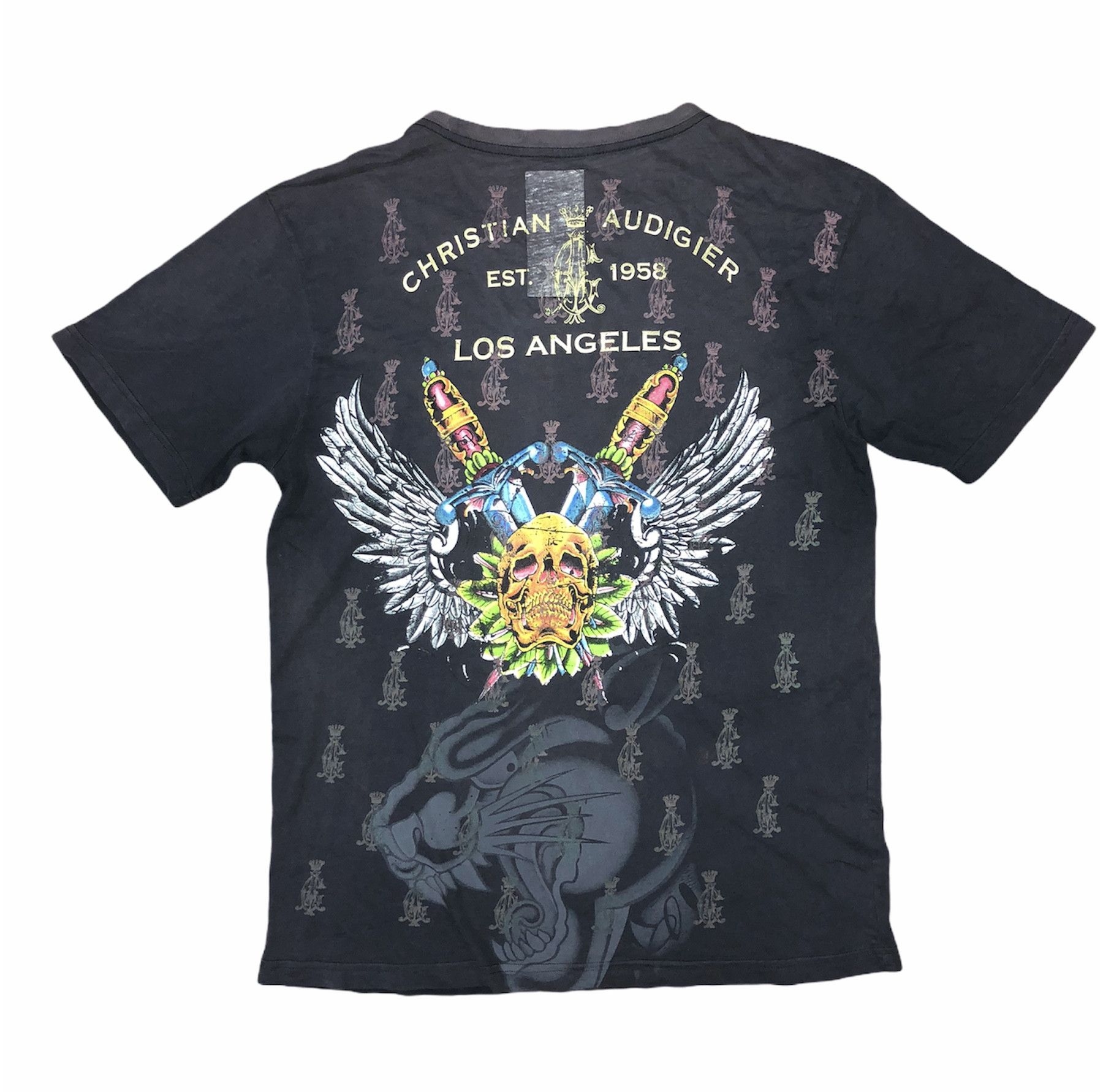 Christian Audigier DISTRESSED & TRASHED C.AUDIGIER TEE Size US M / EU 48-50 / 2 - 2 Thumbnail