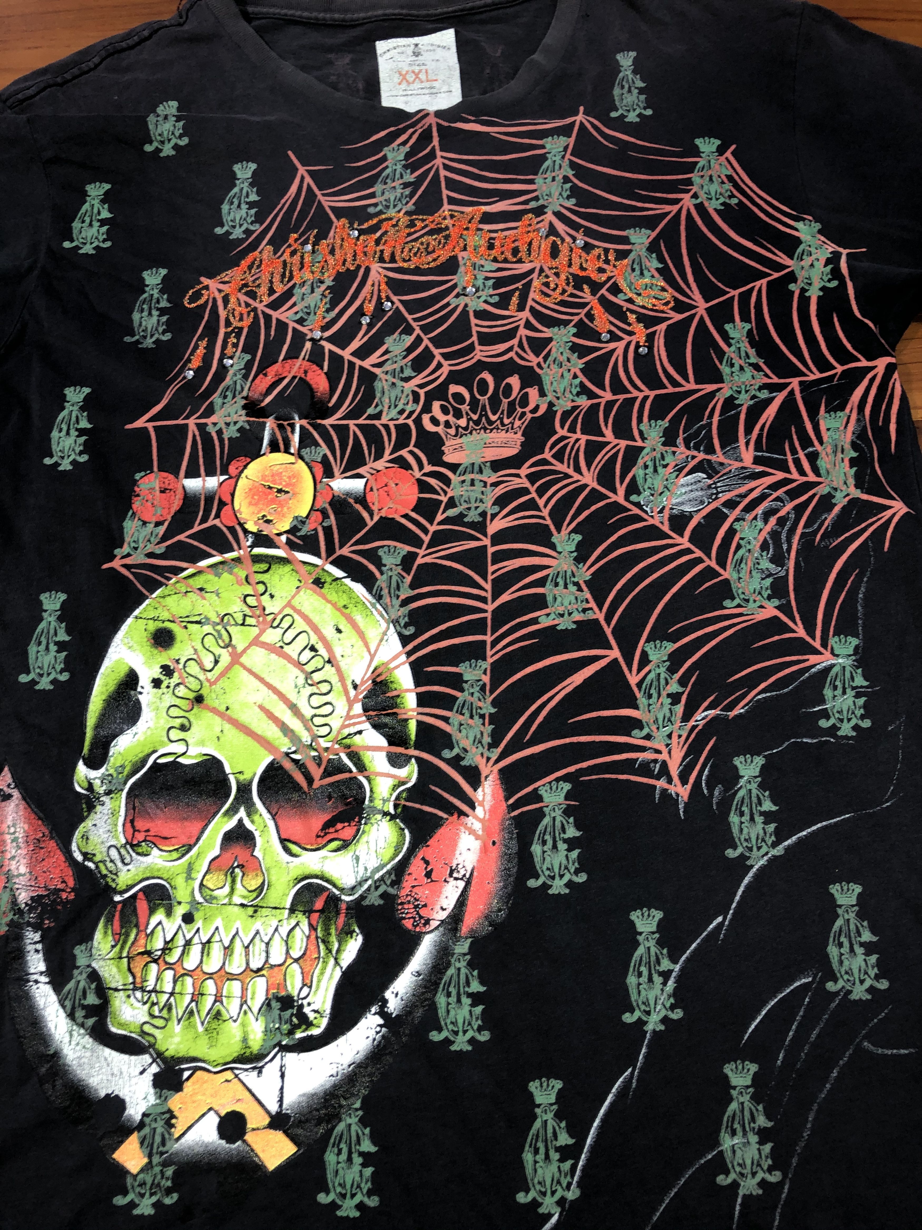 Christian Audigier DISTRESSED & TRASHED C.AUDIGIER TEE Size US M / EU 48-50 / 2 - 4 Thumbnail