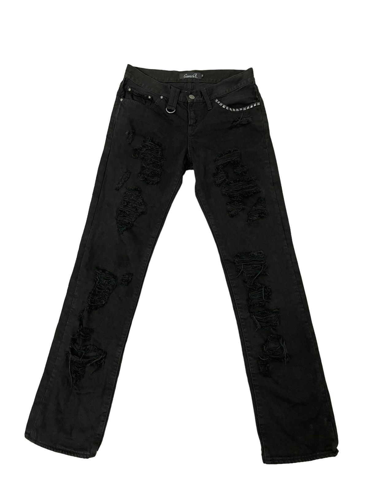 Japanese Brand Slim Jeans CavariA Distress Boro Denim Layered 5🟦3 Size US 30 / EU 46 - 3 Thumbnail